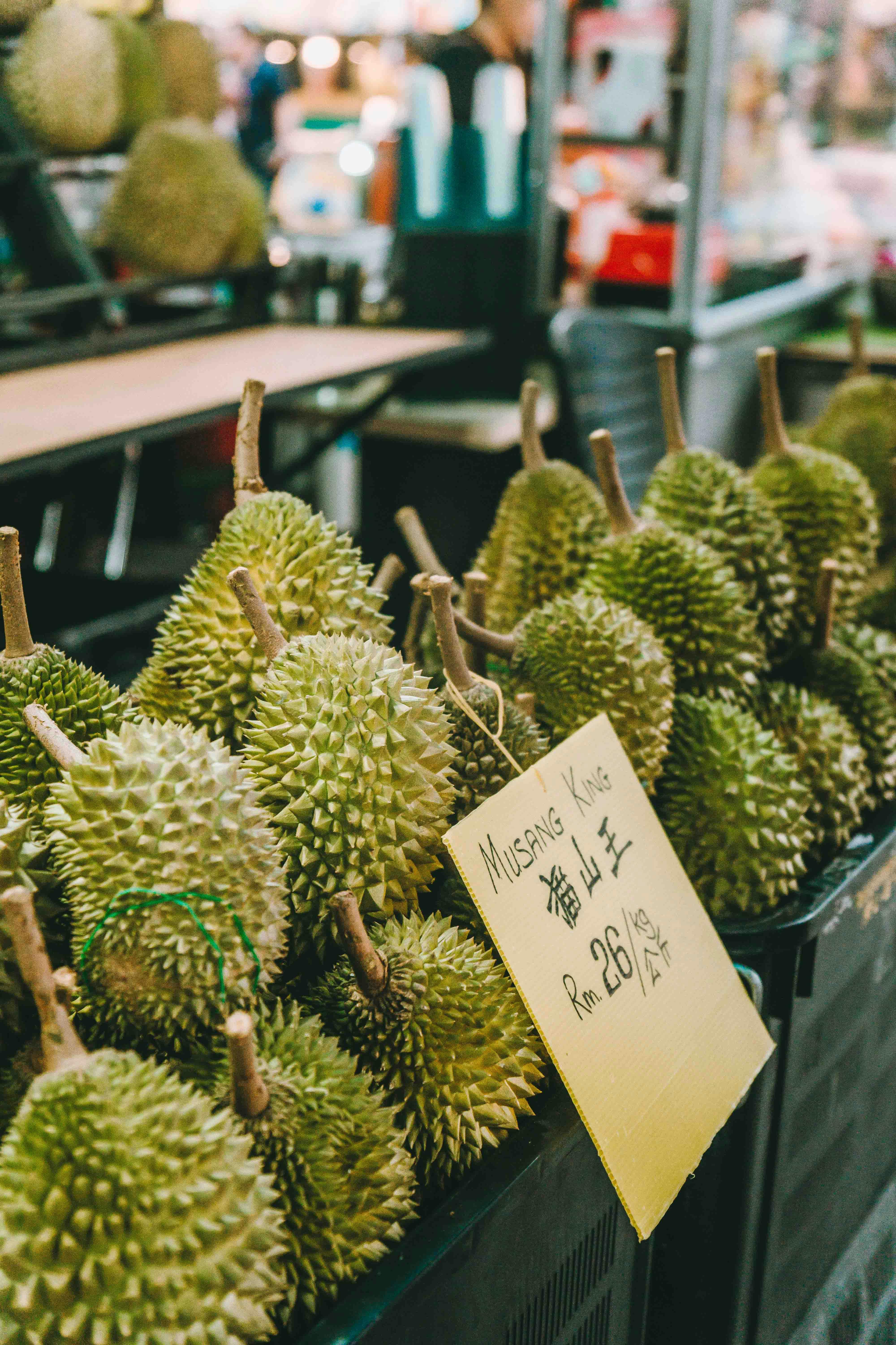 榴莲产区果树上的榴莲